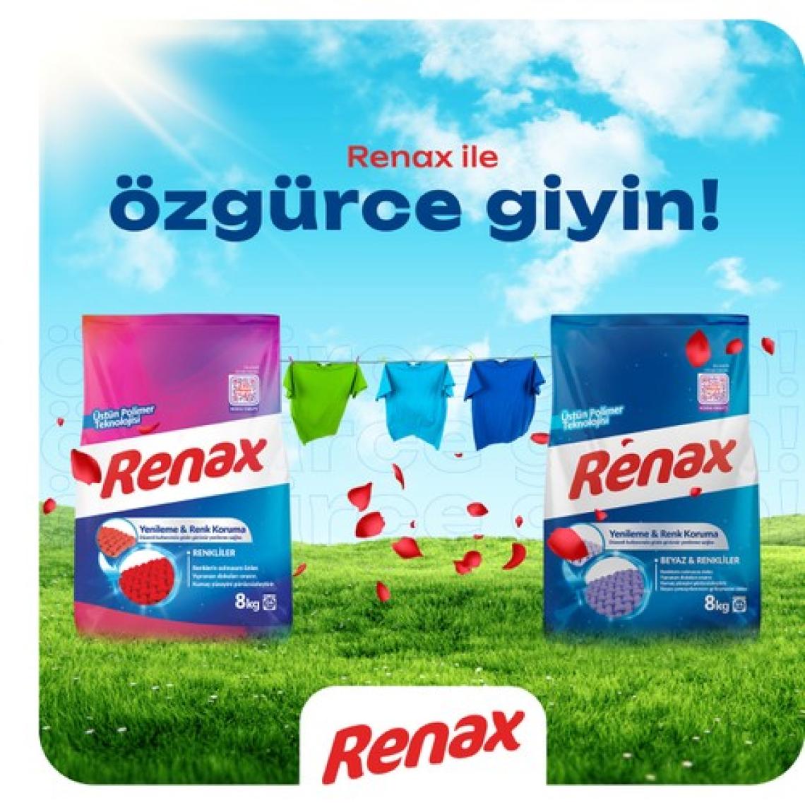 Renax Matik Beyaz & Renkliler Toz Çamaşır Deterjanı 8 Kg