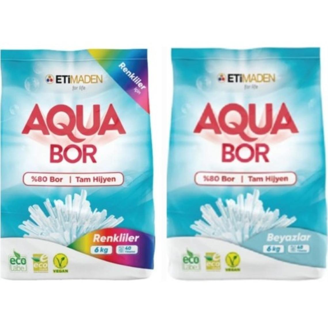 Boron Aquabor Çamaşır Deterjanı Renkli ve Beyazlar İçin 6*2 12 kg 80 Yıkama
