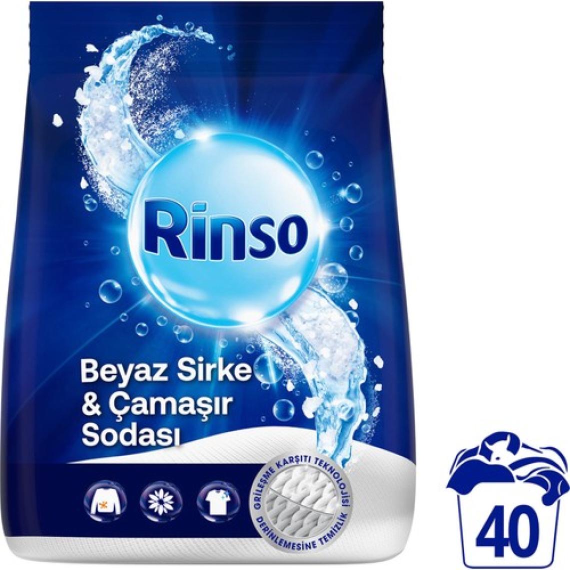 Rinso Beyaz Sirke ve Çamaşır Sodası Beyazlar Için Toz Deterjan 6 kg