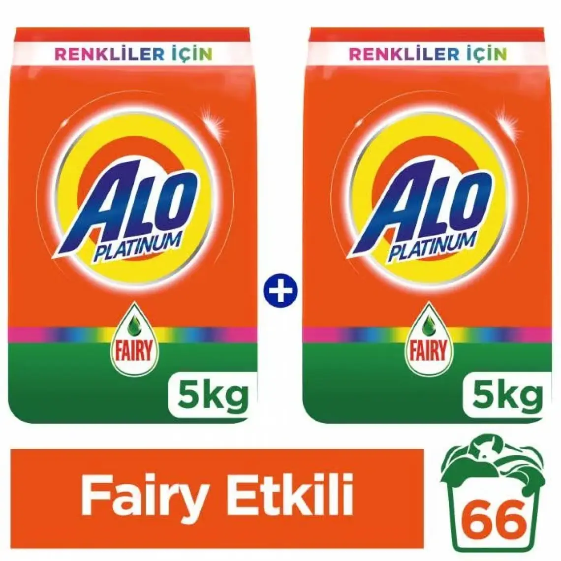 Alo Platinum Toz Çamaşır Deterjanı Fairy Etkili Renkliler İçin 5kg + 5kg