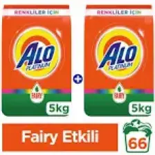Alo Platinum Toz Çamaşır Deterjanı Fairy Etkili Renkliler İçin 5kg + 5kg