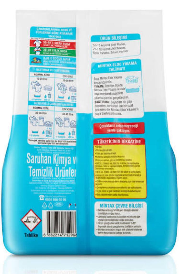 Mintax Elde Yıkama Toz Deterjan 1 kg