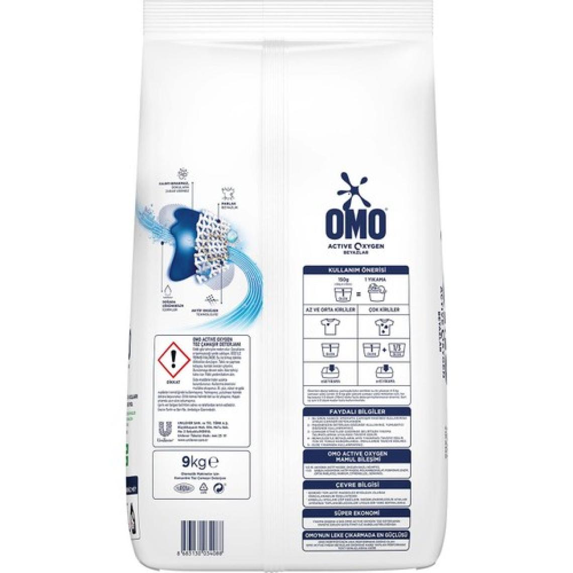 Omo Active Oxygen Beyazlar Toz Deterjanı 9 KG