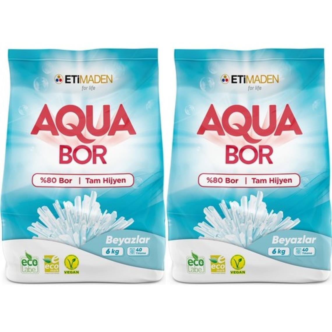 Boron Aquabor Matik Toz Çamaşır Deterjanı 12 kg Beyazlar İçin 80 Yıkama