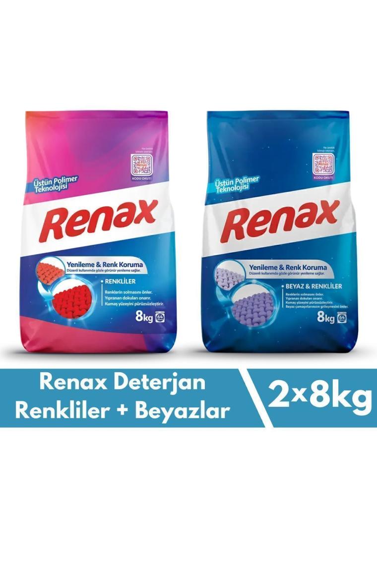 Renax Matik Beyaz & Renkliler Toz Çamaşır Deterjanı 8 kg x 2 Adet