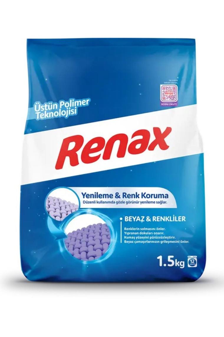 Renax Çamaşır Makinesi Deterjanı Beyazlar ve Renklier 1,5 kg