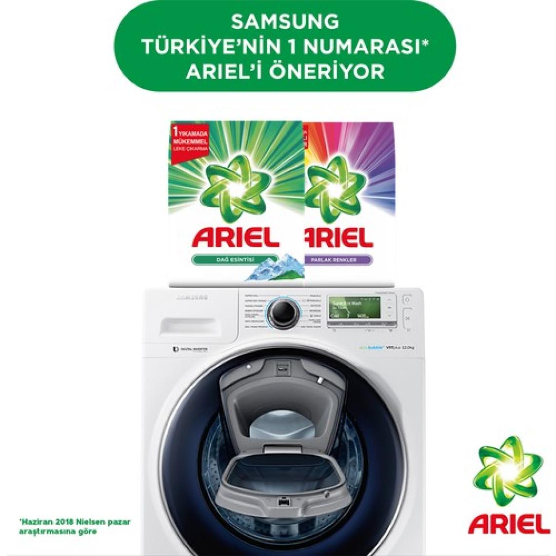 Ariel Dağ Esintisi Beyazlar İçin 9 kg + Parlak Renkler 9 kg Toz Çamaşır Deterjanı