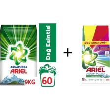 Ariel Dağ Esintisi Beyazlar İçin 9 kg + Parlak Renkler 9 kg Toz Çamaşır Deterjanı