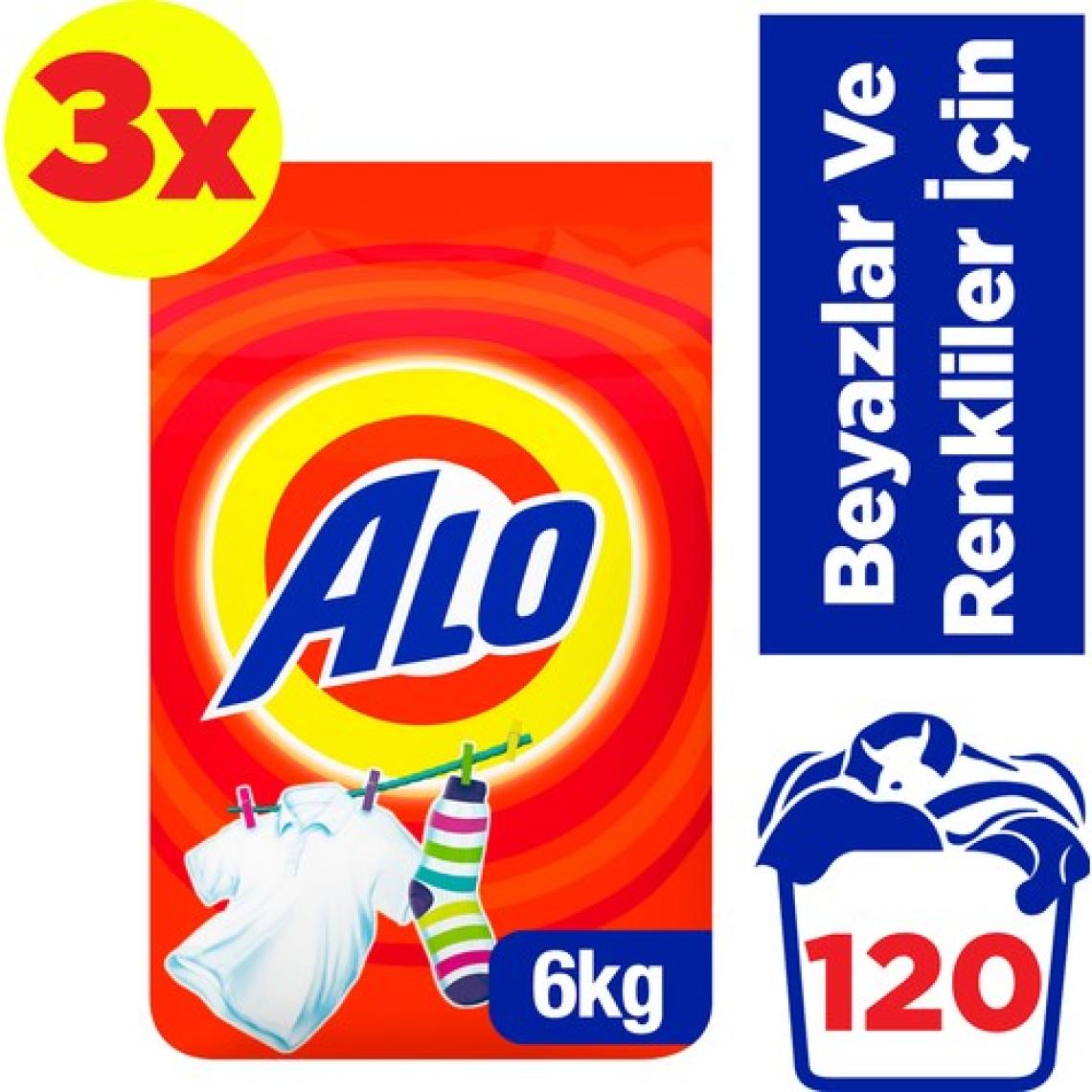 Alo 3 x 6 kg Toz Çamaşır Deterjanı Beyazlar ve Renkliler İçin