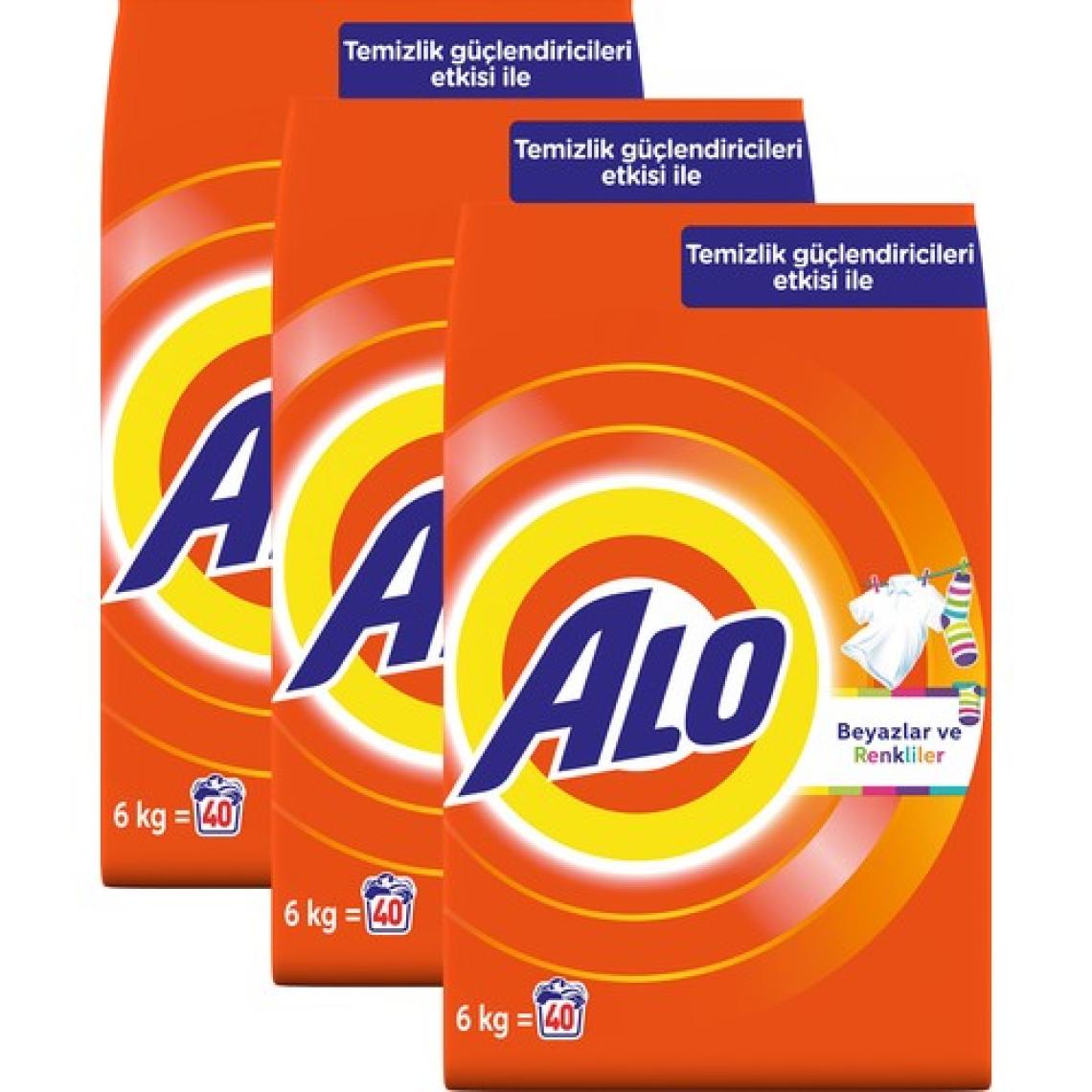 Alo 3 x 6 kg Toz Çamaşır Deterjanı Beyazlar ve Renkliler İçin