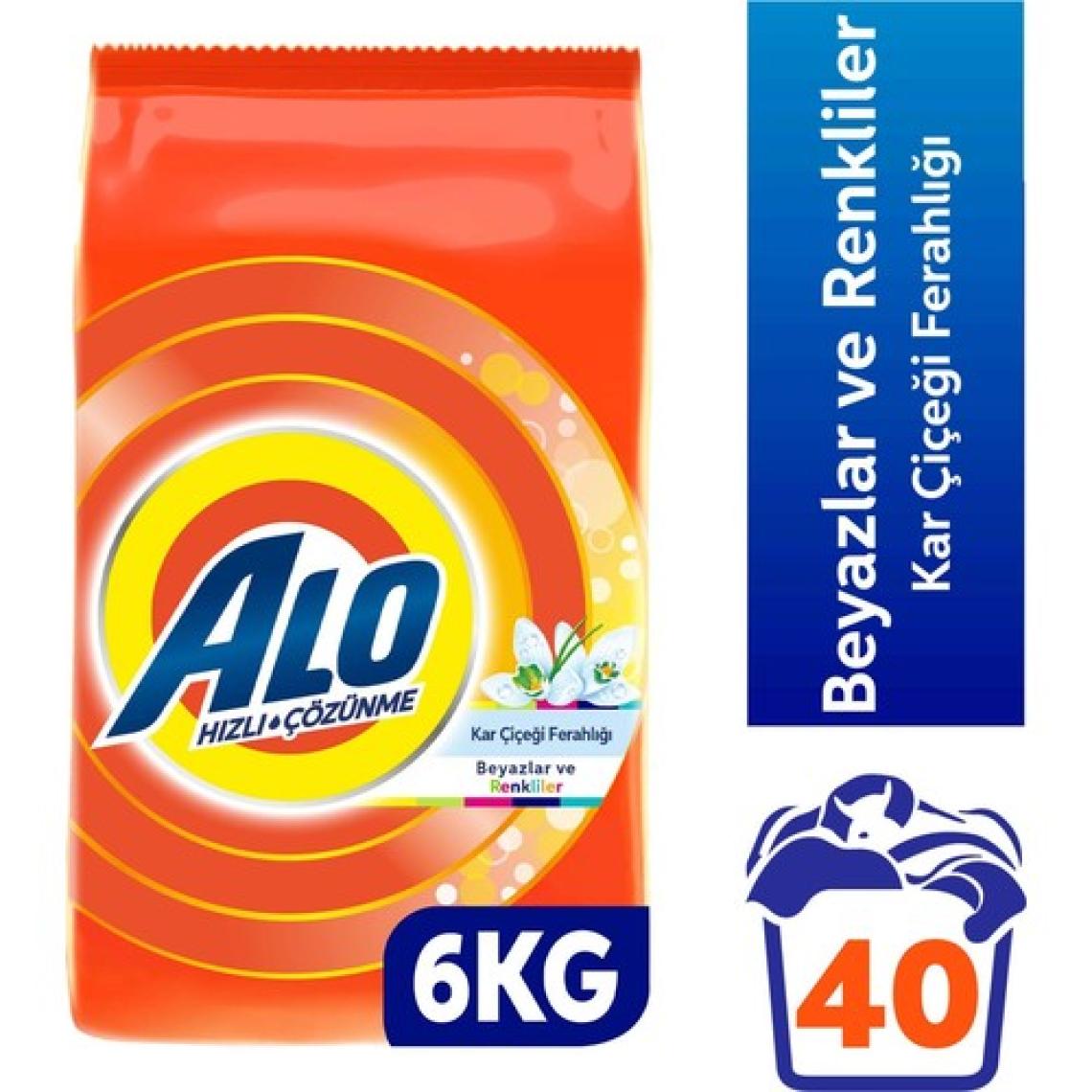 Alo 6 Kg Kar Çiçeği Ferahlğı Beyazlar ve Renkliler Hızlı Çözülme  Toz Deterjan