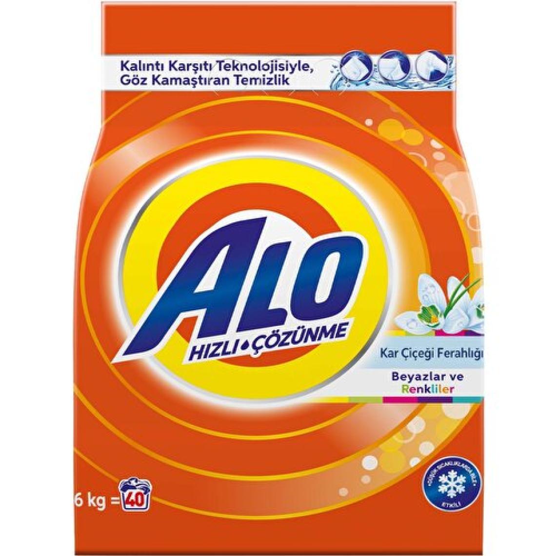 Alo 6 Kg Kar Çiçeği Ferahlğı Beyazlar ve Renkliler Hızlı Çözülme  Toz Deterjan