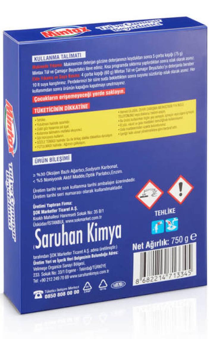 Mintax Tül Ve Çamaşır Beyazlatıcı 750 gr