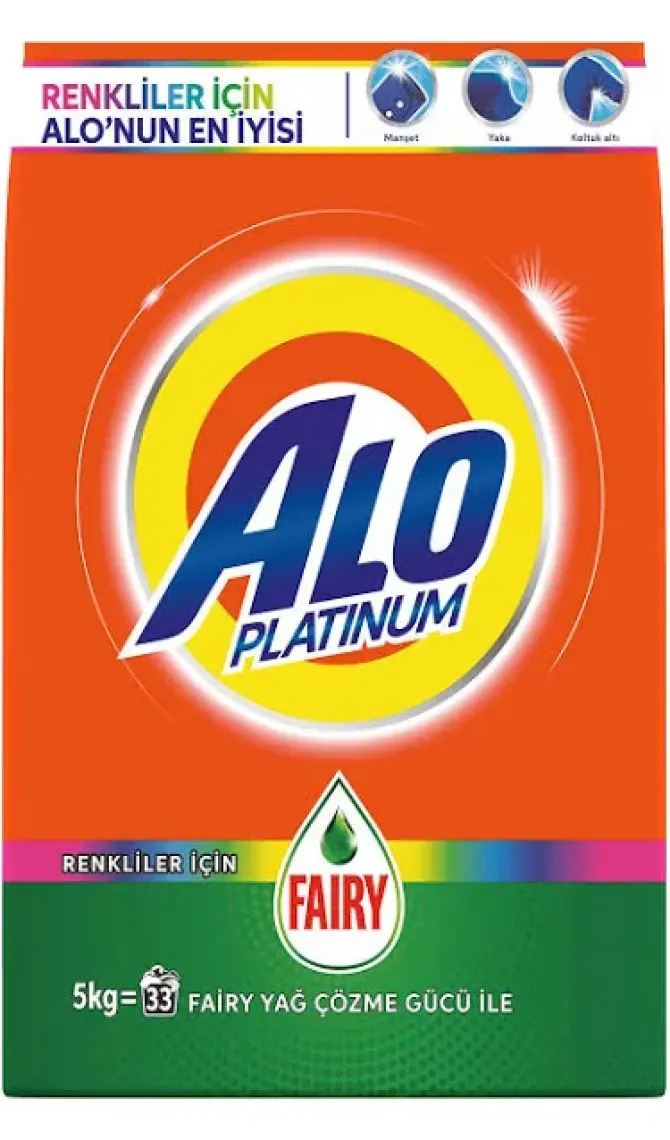 Alo Platinum 5 kg Toz Çamaşır Deterjanı Fairy Etkili Renkliler İçin