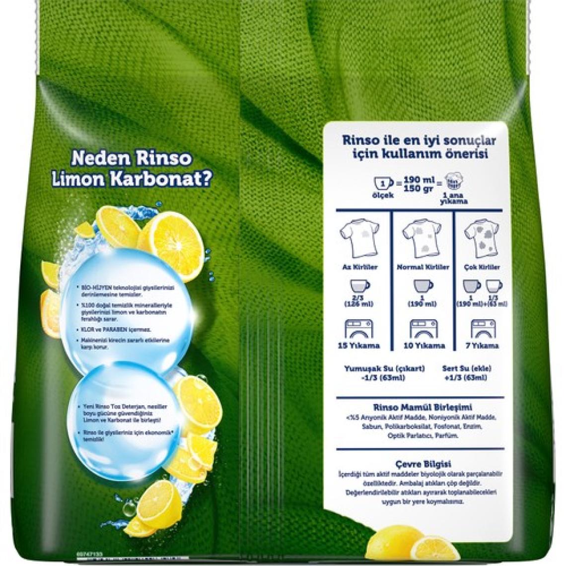 Rinso Limon ve Karbonat 1.5 kg Toz Deterjan