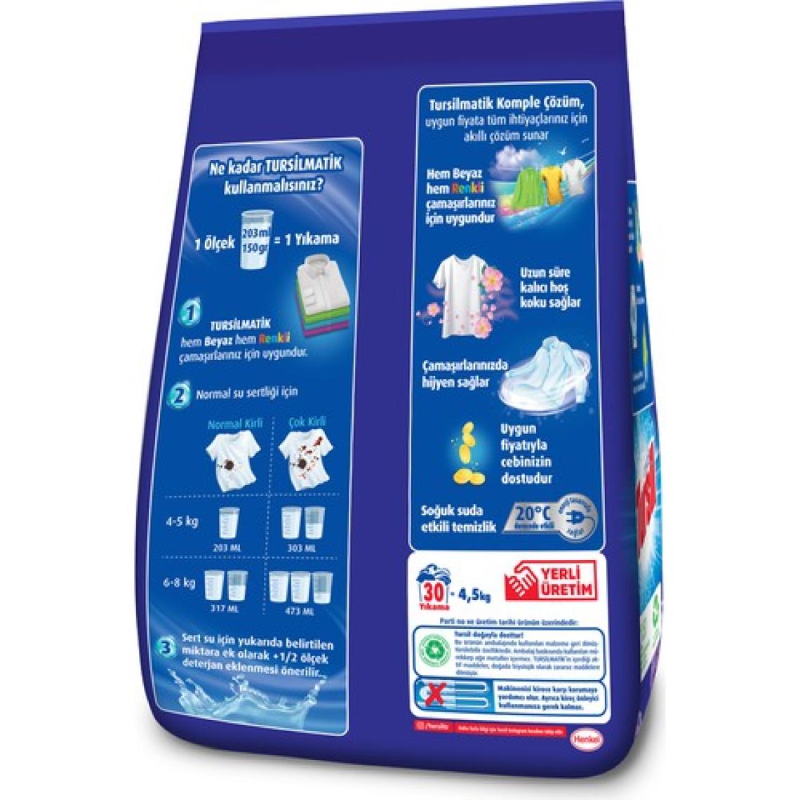 Tursil Matik Leylak Bahçesi 4.5 kg Beyazlar için Toz Çamaşır Deterjanı