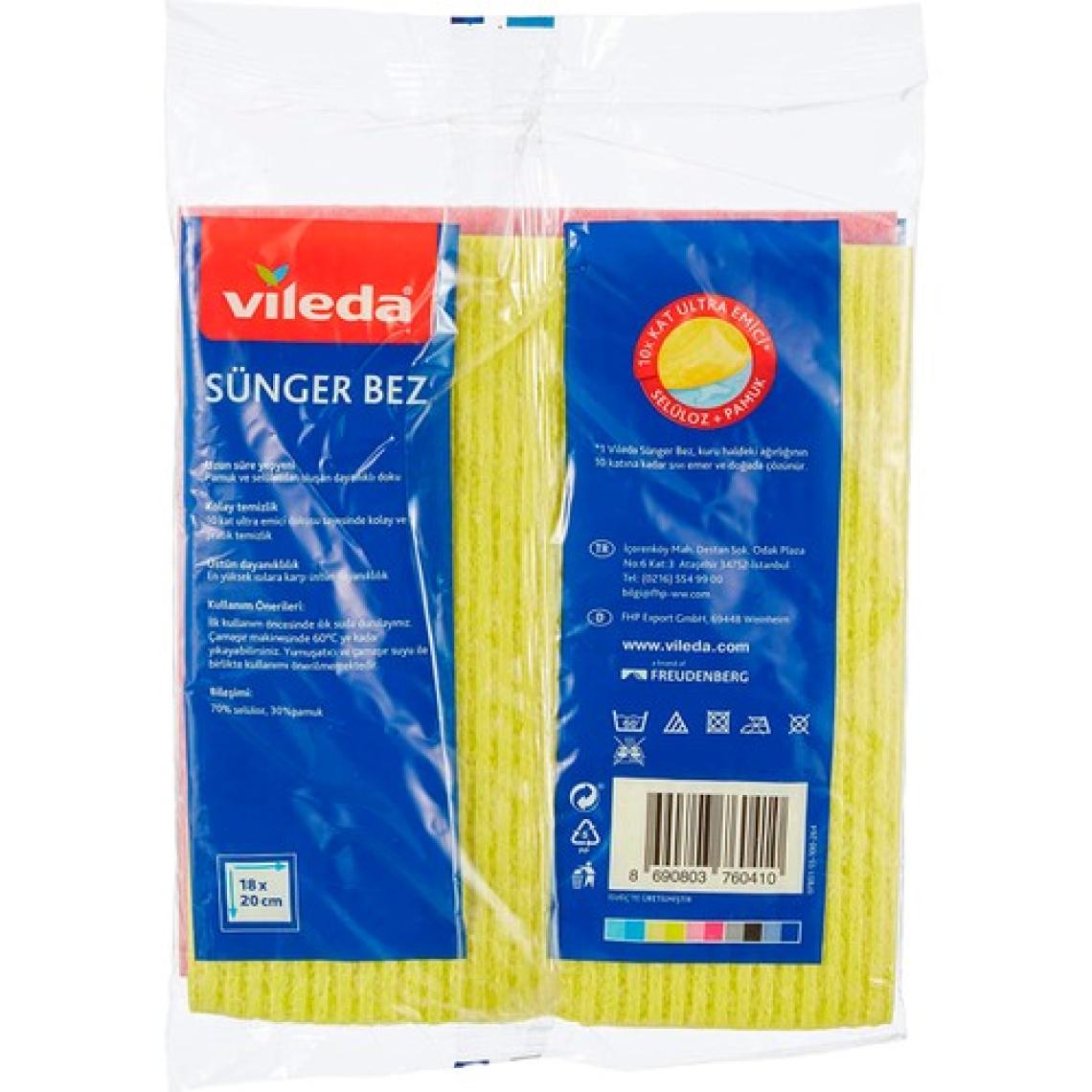 Vileda Doğada Çözünebilir 3'lü Sünger Bez