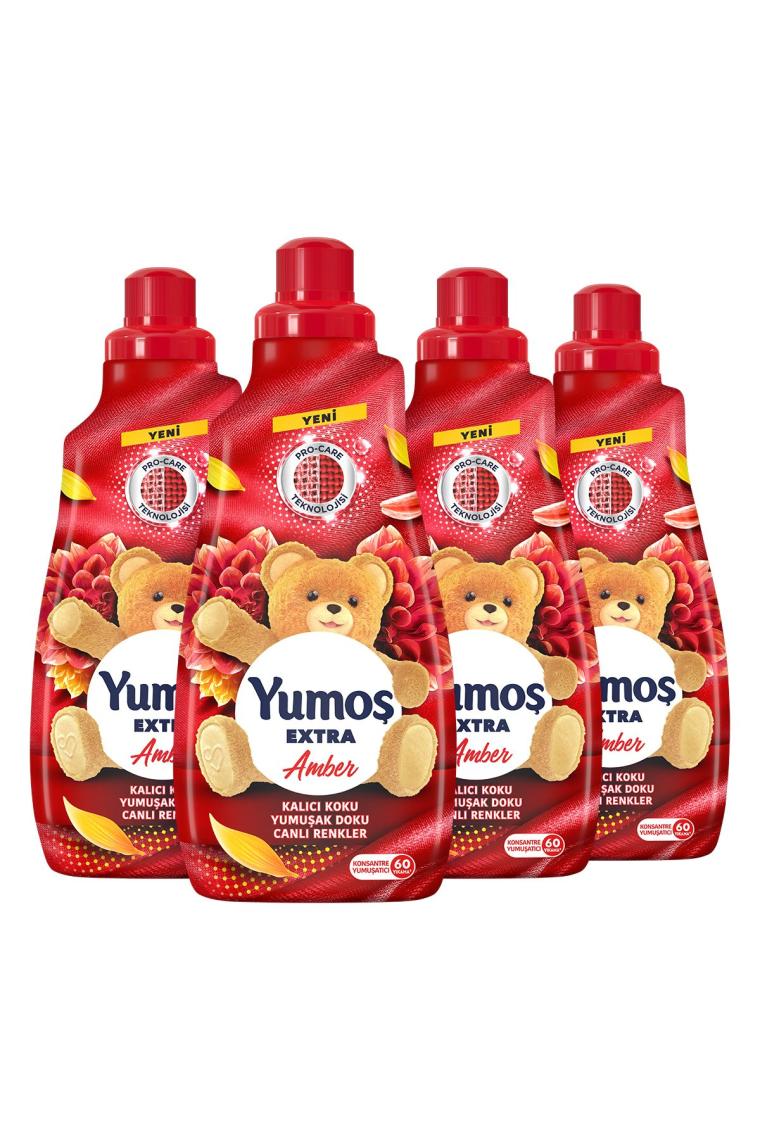 Extra Konsantre Çamaşır Yumuşatıcısı Amber 1440 ml 60 Yıkama 4adet