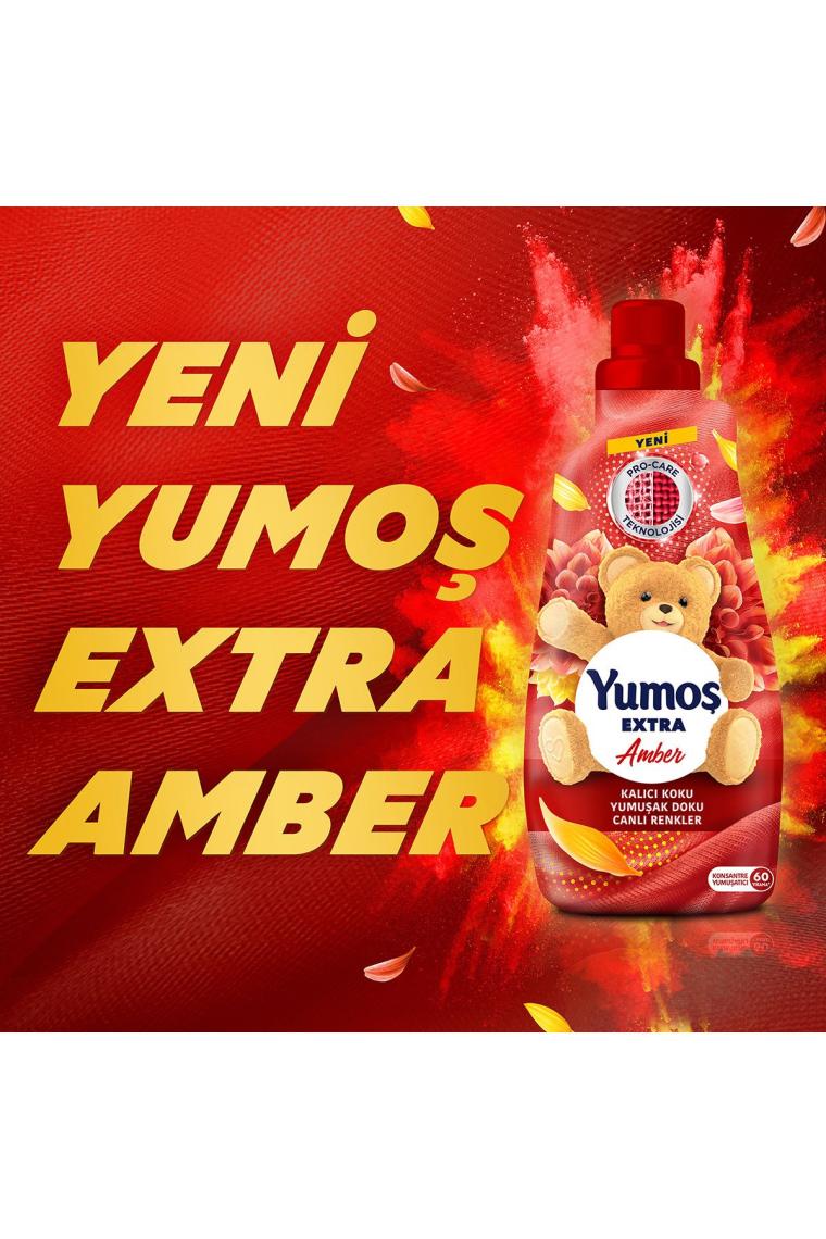 Extra Konsantre Çamaşır Yumuşatıcısı Amber 1440 ml 60 Yıkama 4adet