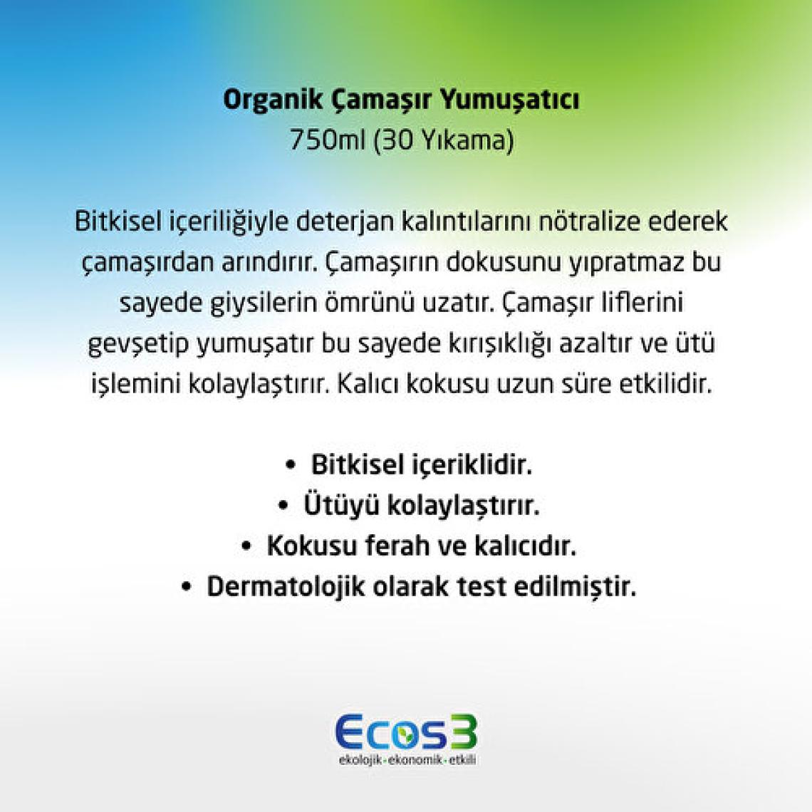 Ecos3 Organik Konsantre Bitkisel 750 ml Yumuşatıcı