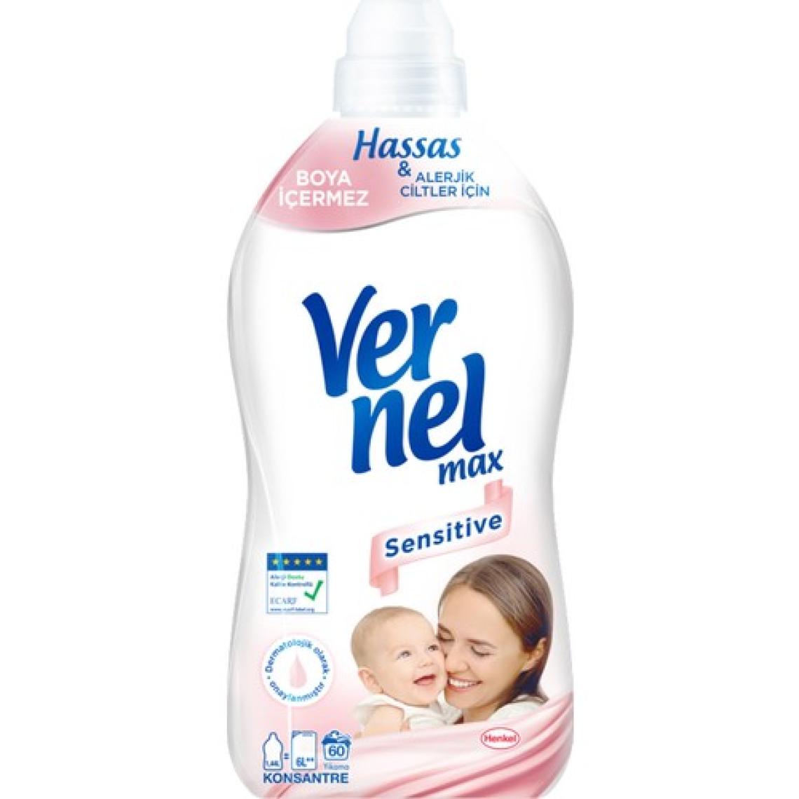 Vernel Max Konsantre Sıvı Çamaşır Yumuşatıcısı Sensitive 1440ml 60 Yıkama