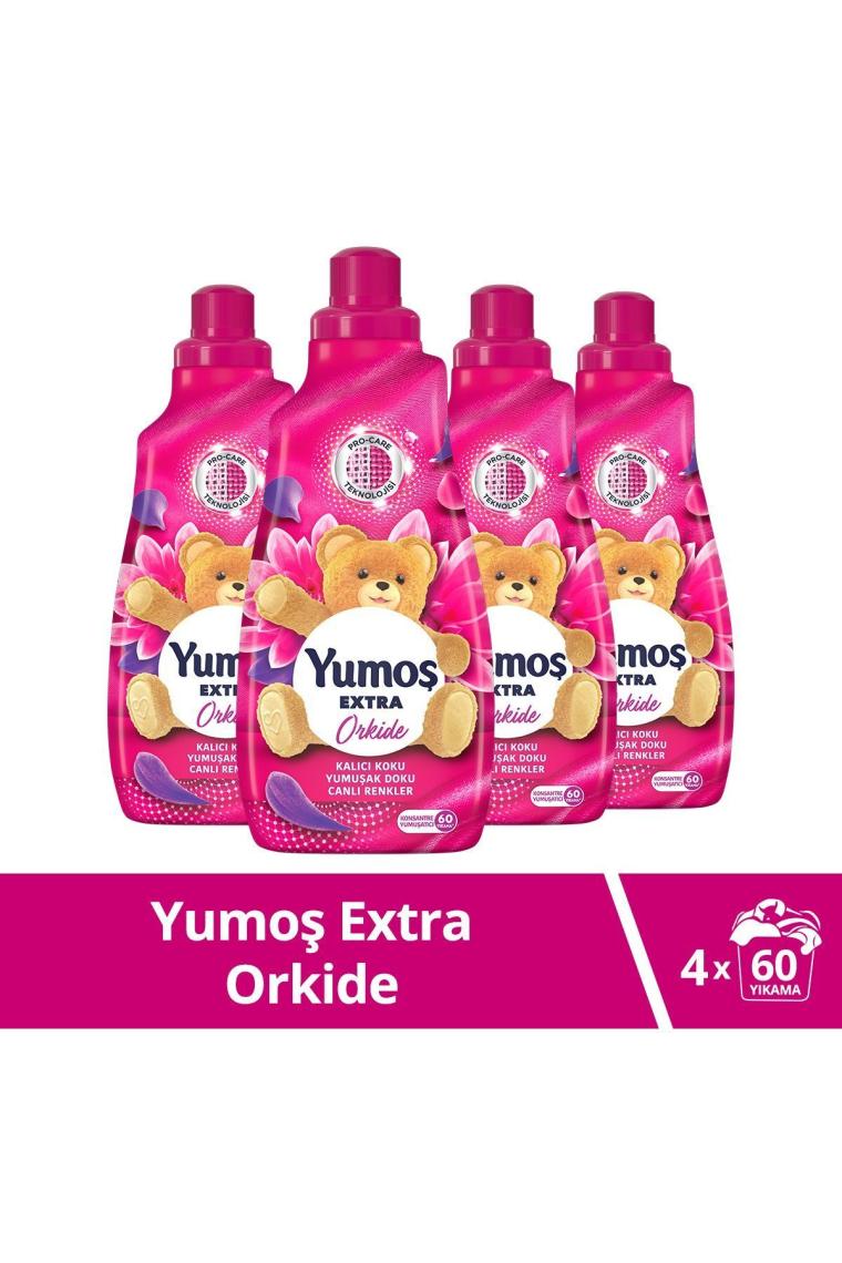 Extra Konsantre Çamaşır Yumuşatıcısı Orkide 1440 ml 60 Yıkama 4 Adet