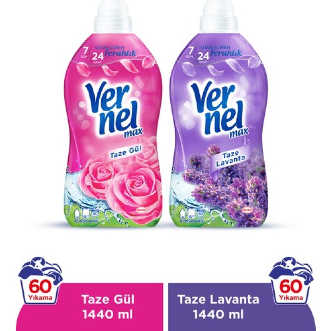 Vernel Max Taze Gül 1.44L & Vernel Max Taze Lavanta 1.44L (2'li Set)