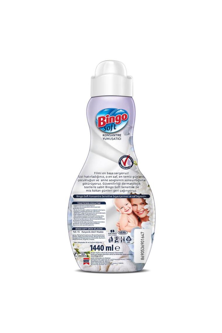 Soft Konsantre Çamaşır Yumuşatıcısı Sensitive 1440 ml Ekonoipaketi 4'lü