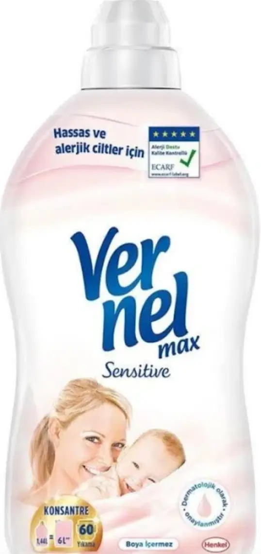 Vernel Max Konsantre Sıvı Çamaşır Yumuşatıcısı Sensitive 1440ml 60 Yıkama