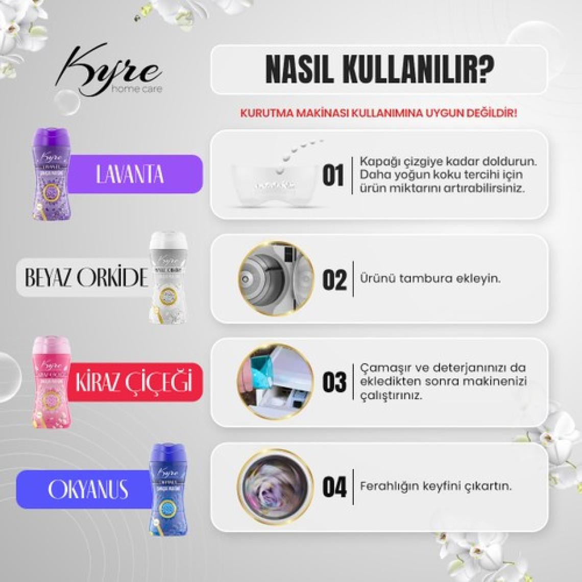 Kyre Beyaz Orkide Çamaşır Parfümü 210 gr