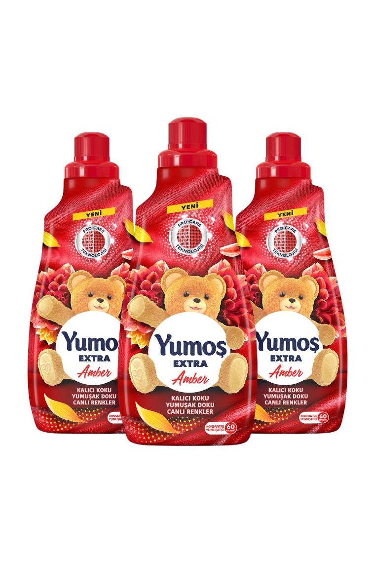 Extra Konsantre Çamaşır Yumuşatıcısı Amber 1440 ml 60 Yıkama 3 Adet