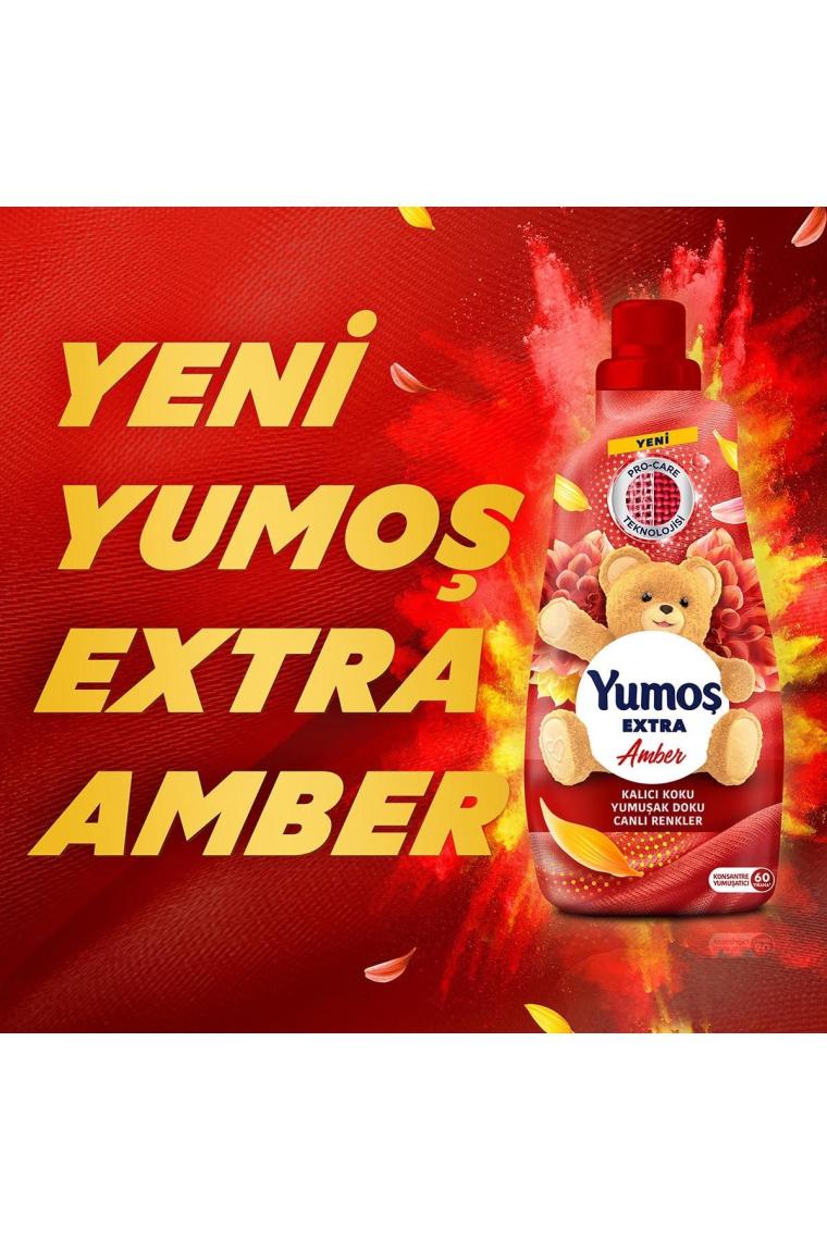 Extra Konsantre Çamaşır Yumuşatıcısı Amber 1440 ml 60 Yıkama 3 Adet
