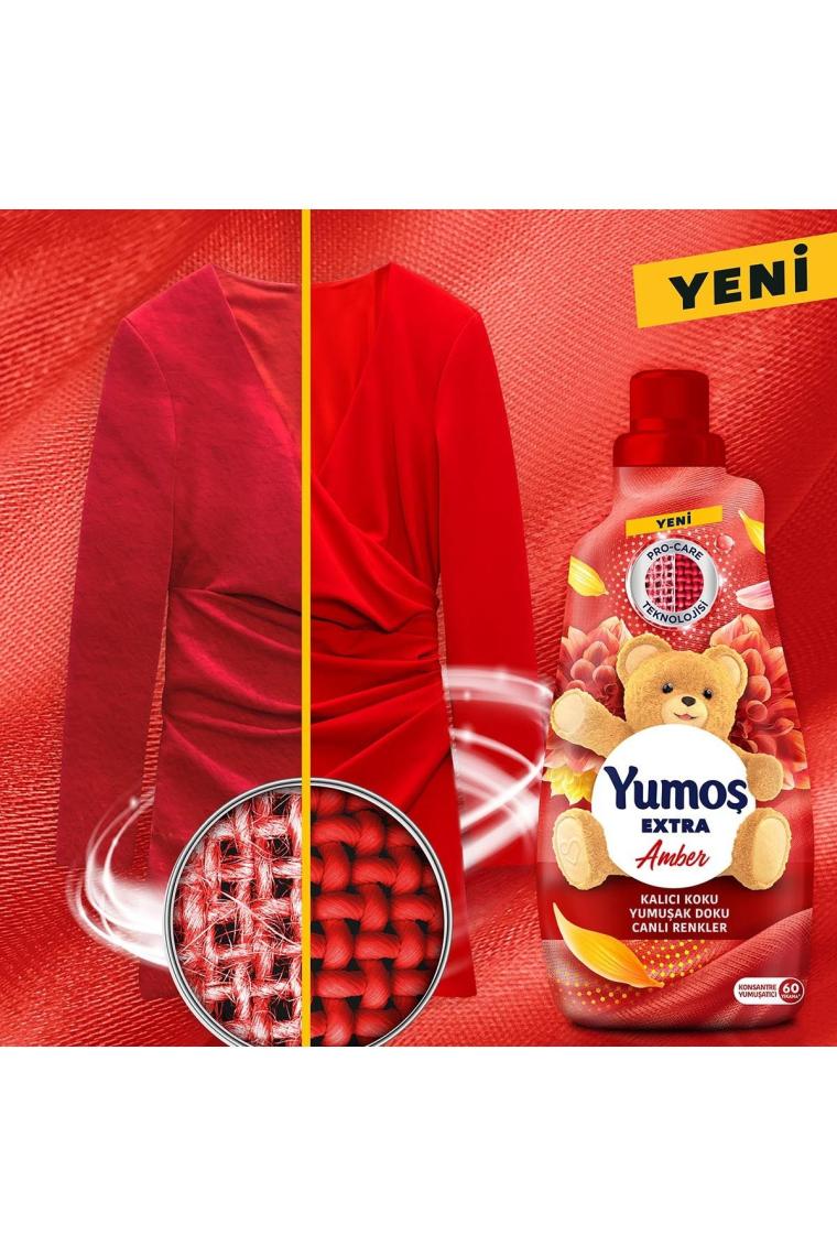 Extra Konsantre Çamaşır Yumuşatıcısı Amber 1440 ml 60 Yıkama 3 Adet