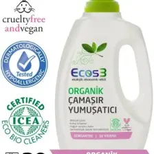 Ecos3 Çamaşır Yumuşatıcı, Organik & Vegan Sertifikalı, Ekolojik, Extra Konsantre, 30 Yıkama, 750ml