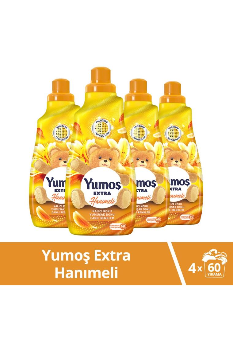 Extra Konsantre Çamaşır Yumuşatıcısı Hanımeli 1440 ml 60 Yıkama 4 Adet