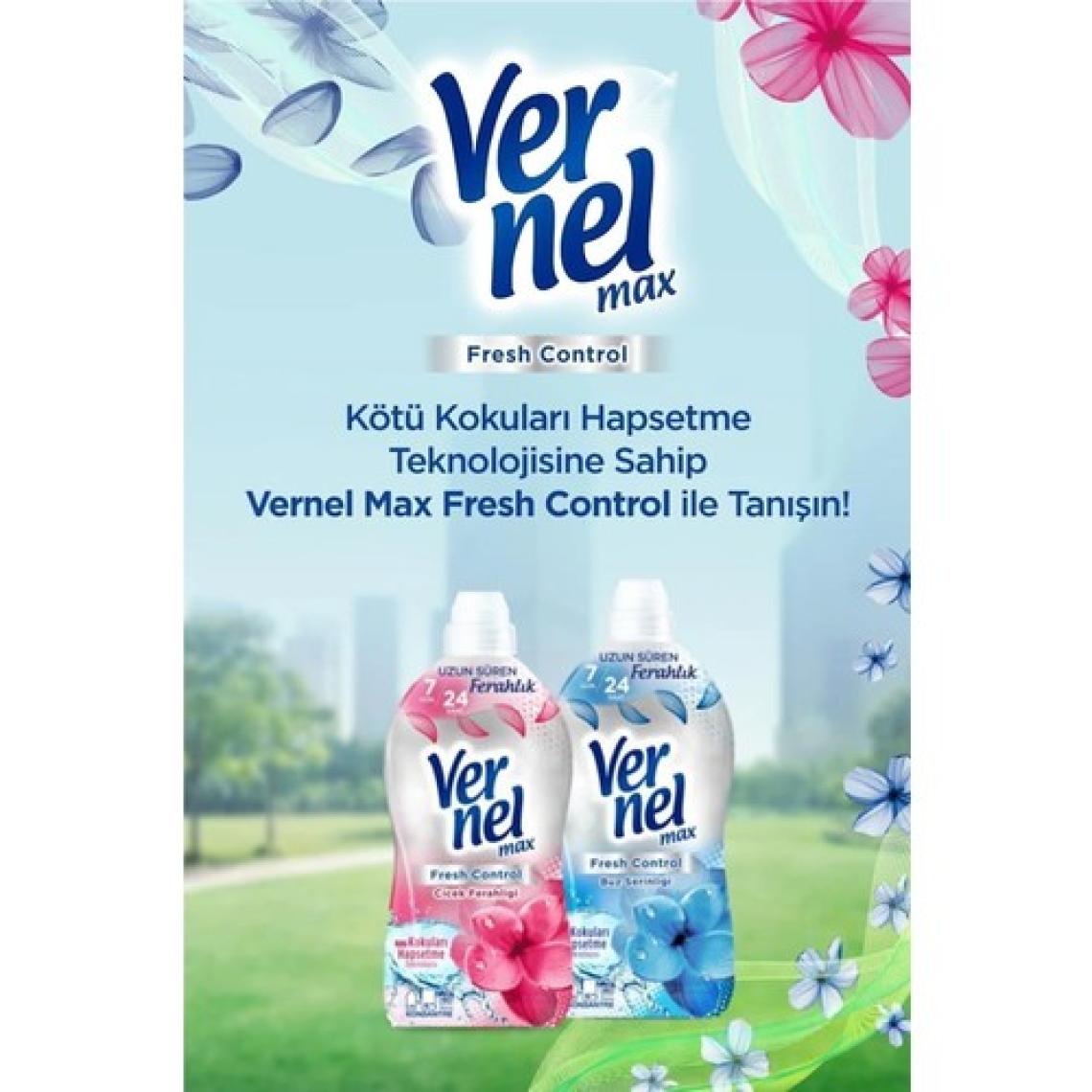 Vernel Max Konsantre Çamaşır Yumuşatıcısı 1320ml (55 Yıkama) Çiçek Ferahlığı