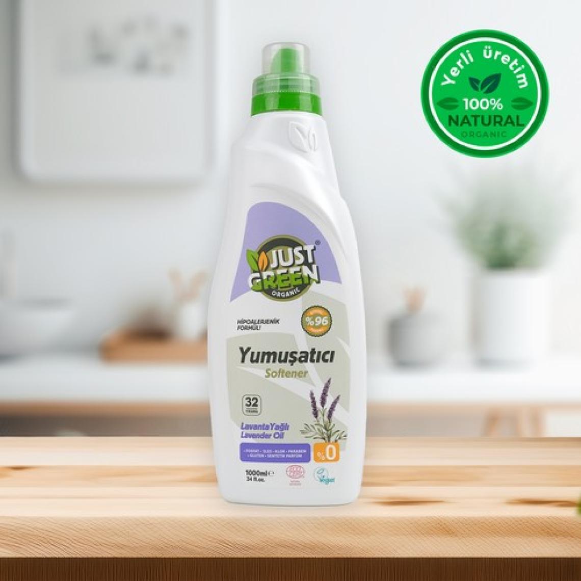 Just Green Organic Bitkisel Çamaşır Yumuşatıcı Lavanta Yağlı - %100 Doğal Ve Ferahlatıcı Yumuşaklık (1000 ML) 32 Yıkama
