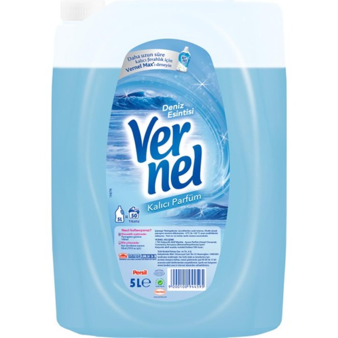 Vernel Organik Anti Alerjik Çamaşır Yumuşatıcısı Deniz Esintisi Kokulu 5 L – 50 Yıkama, Hassas Ciltler İçin