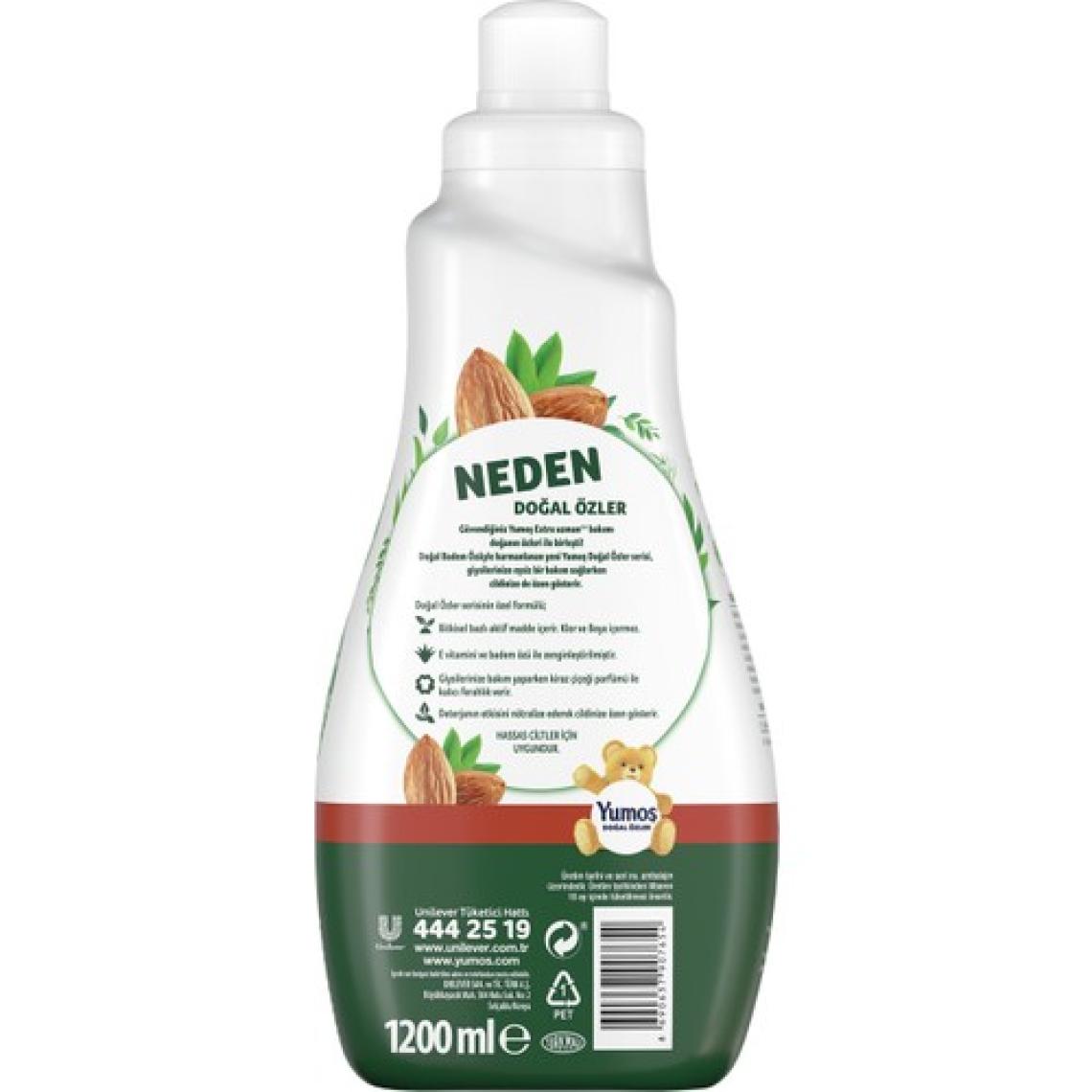 Yumoş Konsantre Çamaşır Yumuşatıcısı Doğal Özler Badem 1200 ML 50 Yıkama