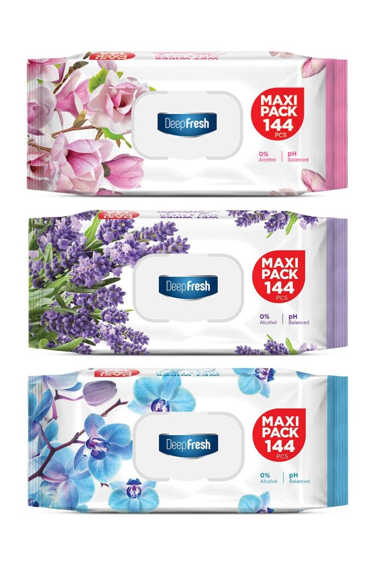 Maxi Pack Islak Mendil Karma Paket 3 X 144 Yaprak