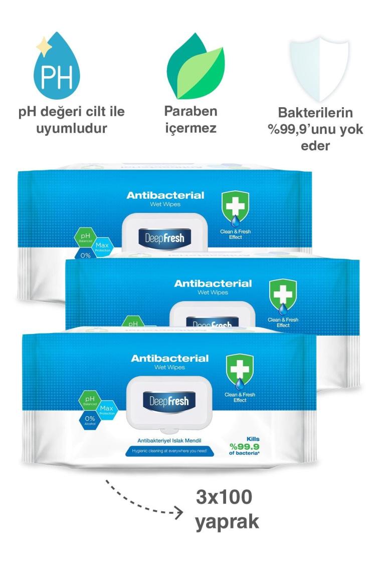 Antibakteriyel Islak Mendil 3 X 100 Yaprak