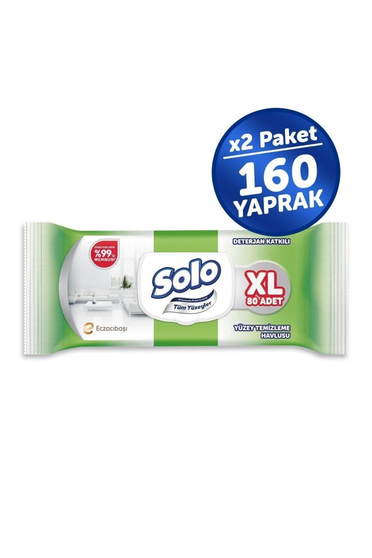 Tüm Yüzeyler Islak Temizleme Havlusu XL 2'li 160 Yaprak