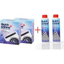 Quick&Shine 2+2 4lü Set 2 Çamaşır Makinesi Kazan Temizleme Toz - 2 Bulaşık Makinesi Sıvı Temizleyici