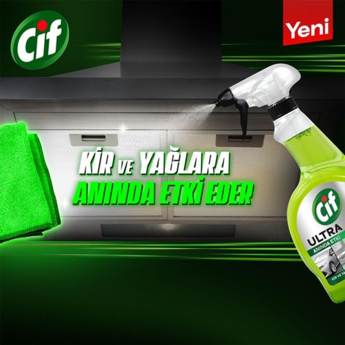Cif Ultra Anında Etki Kir ve Yağ Çözücü 1025 ml