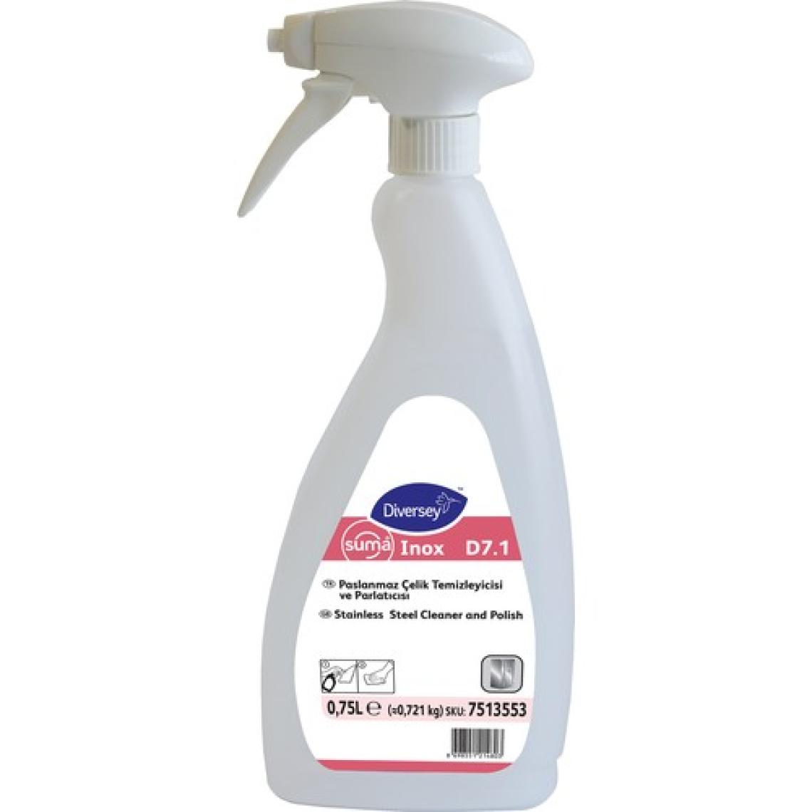 Diversey Suma Inox D7.1 750 ml Ankastre ve Paslanmaz Çelik Temizleyicisi Parlatıcısı