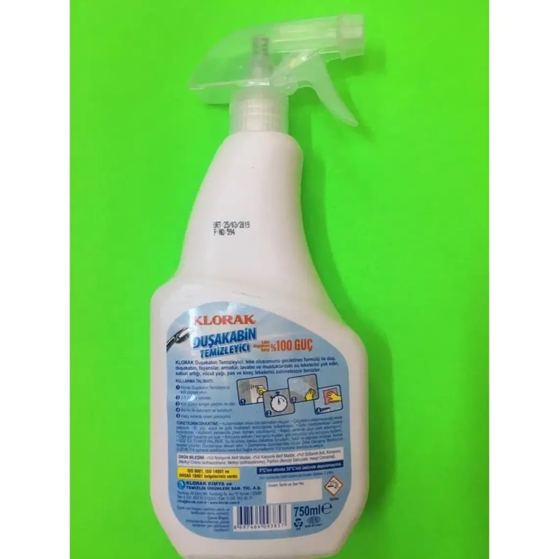 Klorak Duşakabin Temizleyici Sprey 750 Ml.