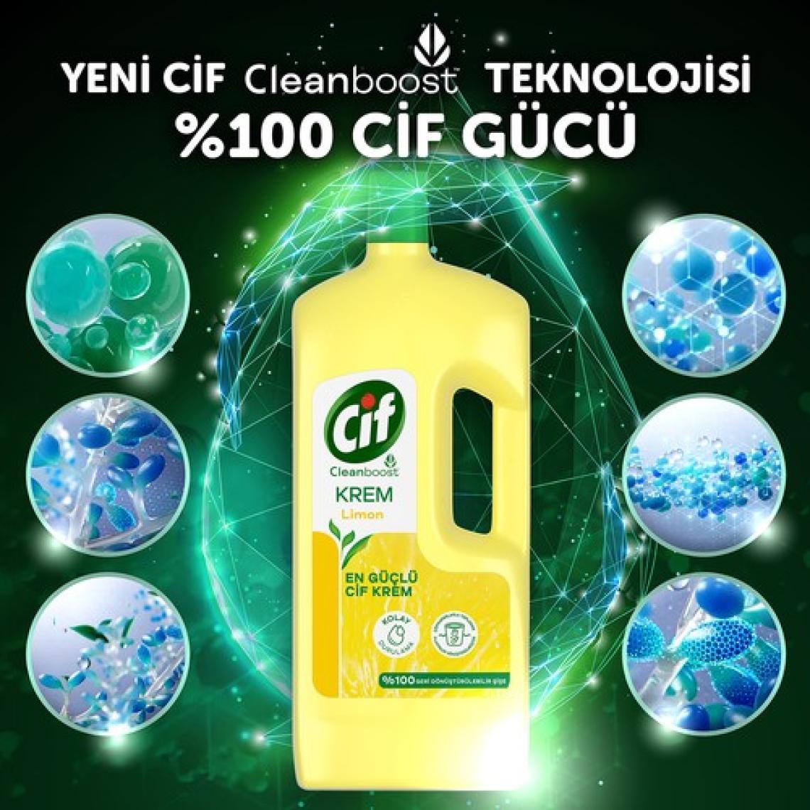 Cif Cleanboost Krem Limon Yüzey Temizleyici 1.5 lt