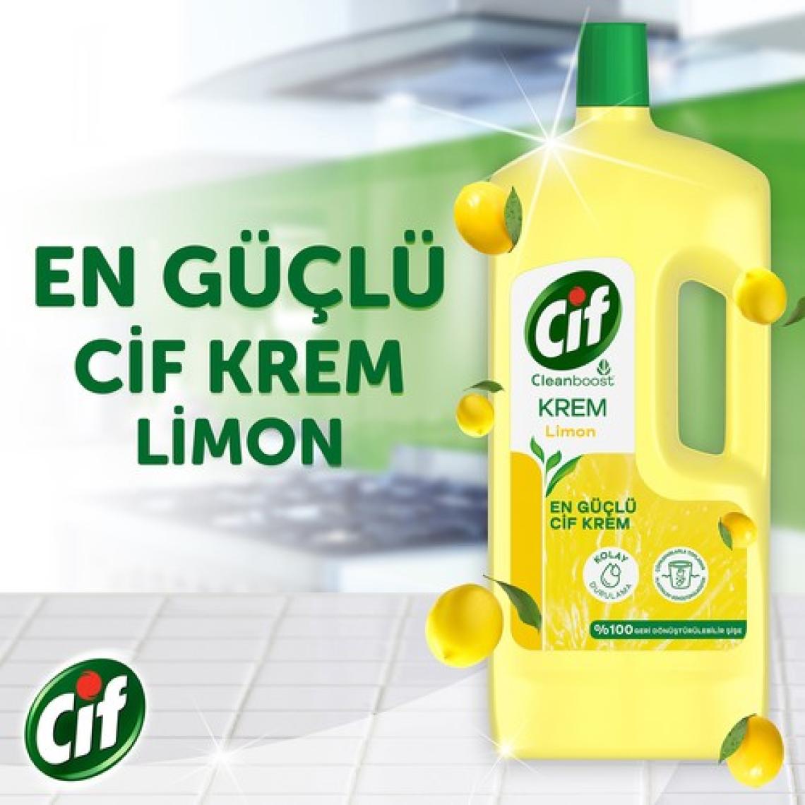 Cif Cleanboost Krem Limon Yüzey Temizleyici 1.5 lt