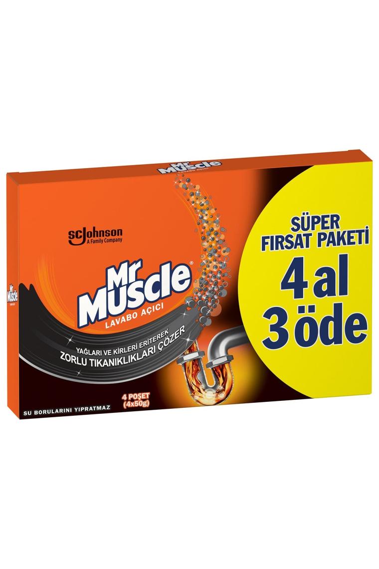Mr. Muscle 50 gr 4'lü Granül Lavabo Açıcı