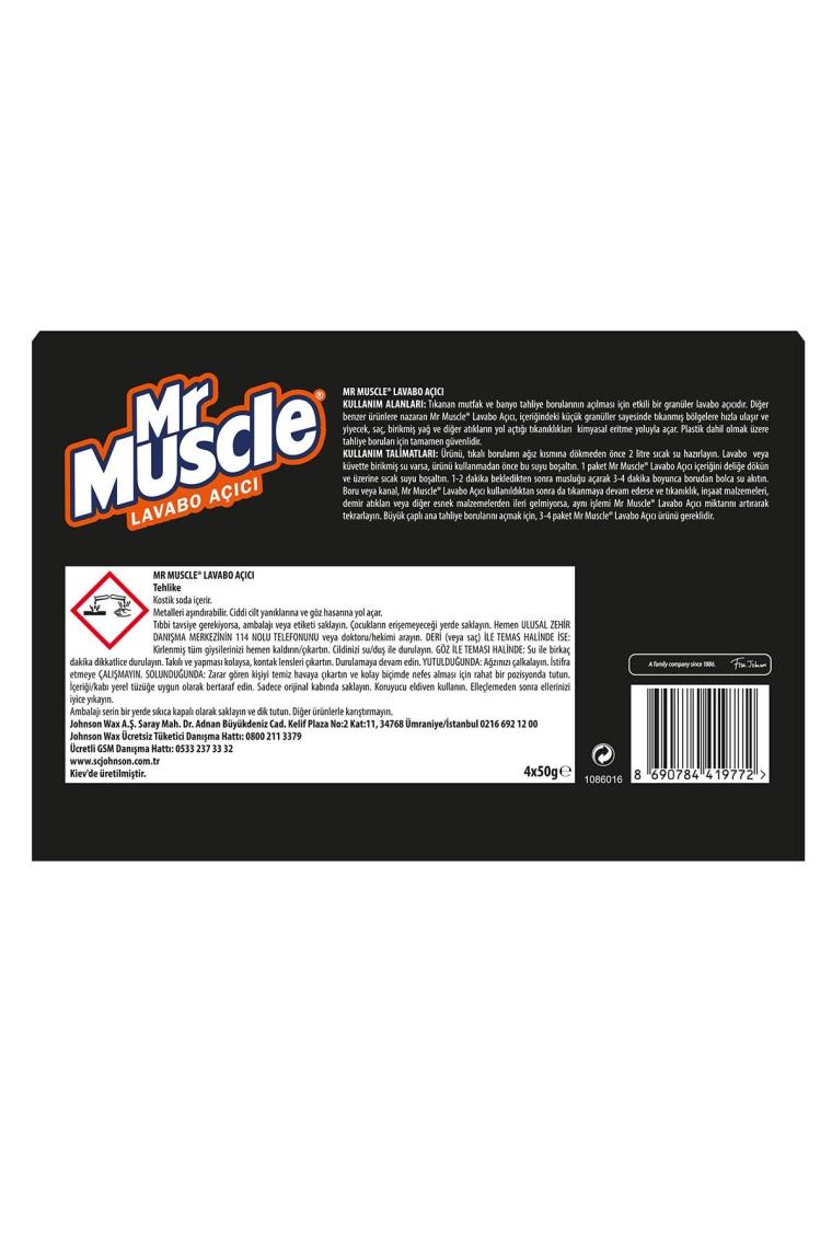 Mr. Muscle 50 gr 4'lü Granül Lavabo Açıcı
